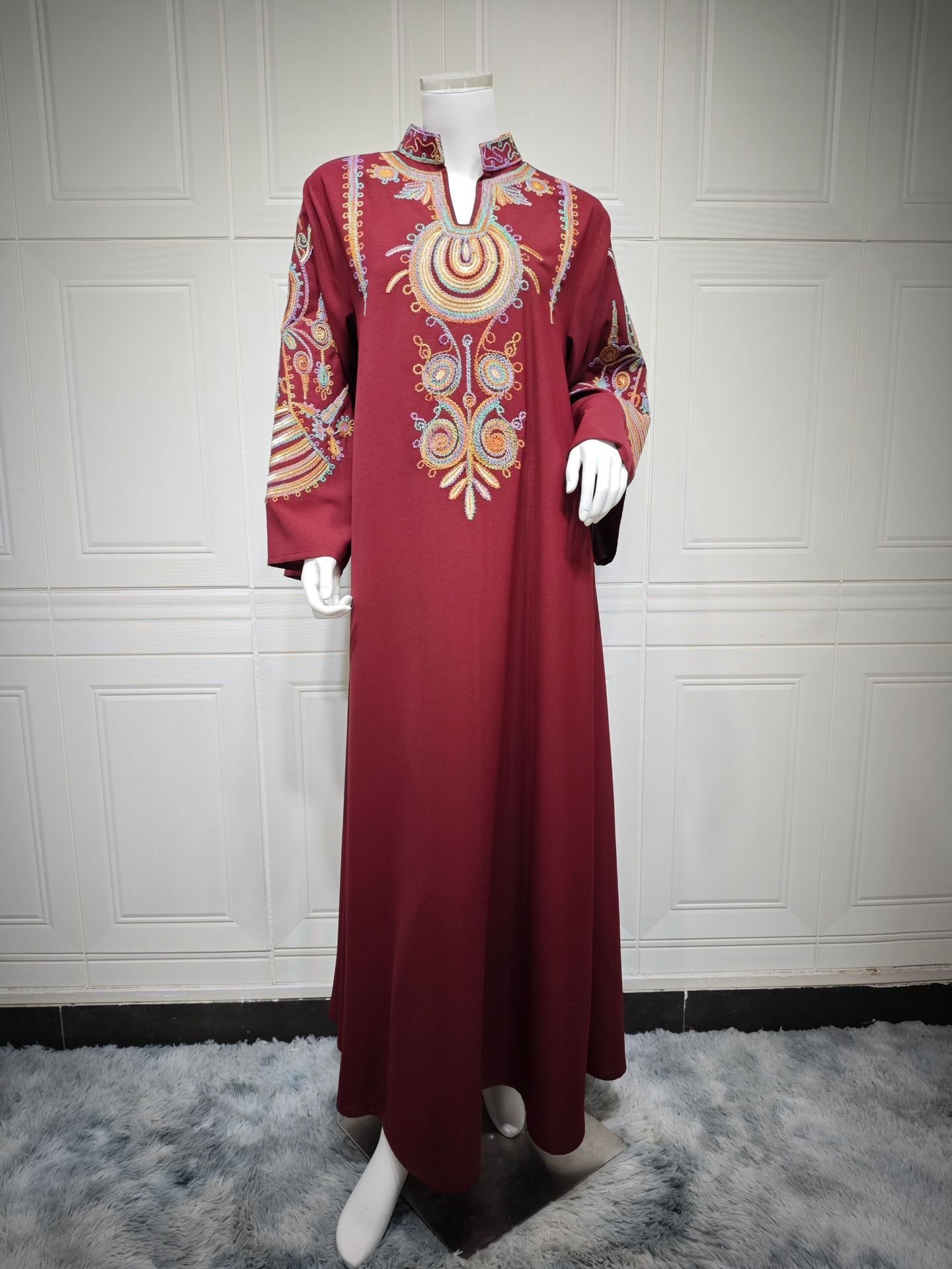 Women's Embroidered Rope Embroidered Muslim Pullover Dress - Image 6