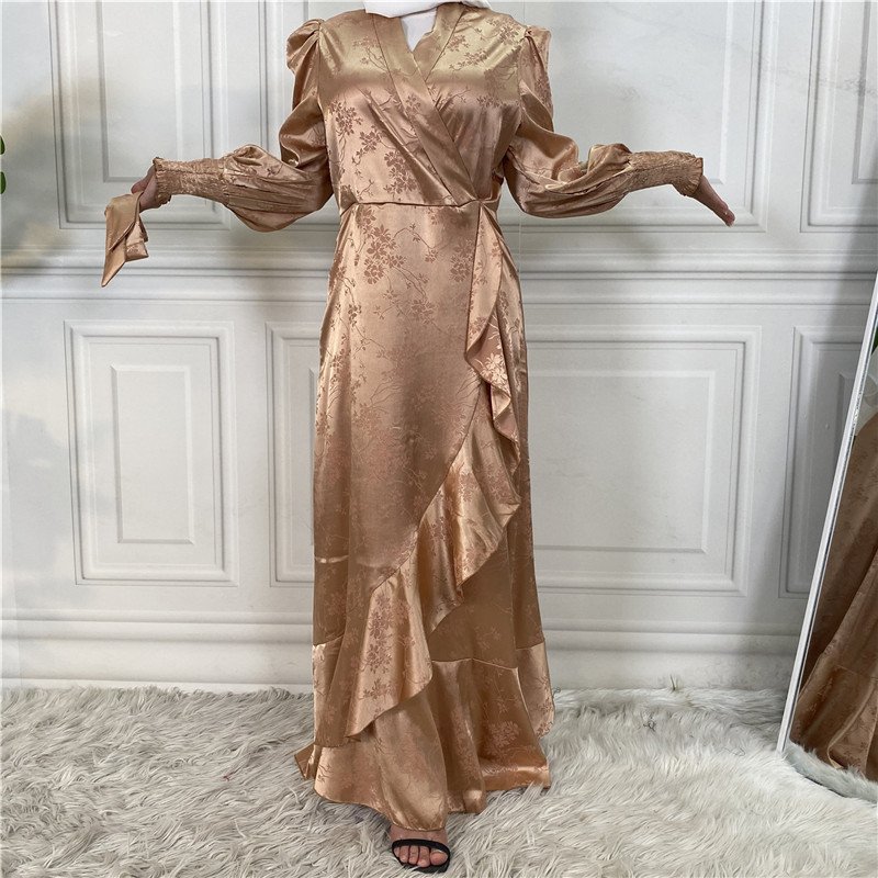 New Fashion Women's Clothing Patchwork Muslim Dress - Image 4
