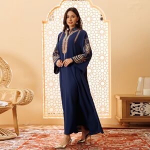 Women's Embroidered Rope Embroidered Muslim Dress