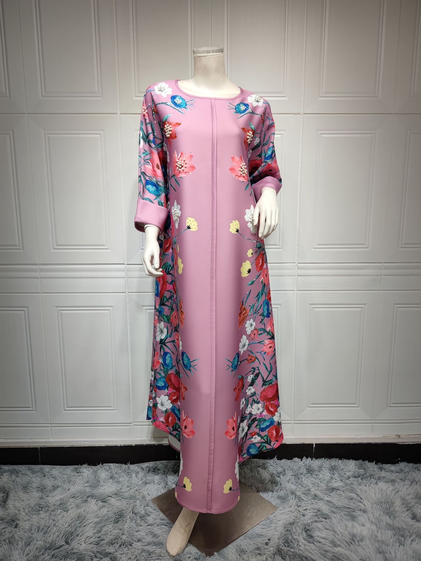 Muslim Robe Affordable Luxury Fashion Rhinestone Positioning Printing Arabic Ladies Dress - Image 7