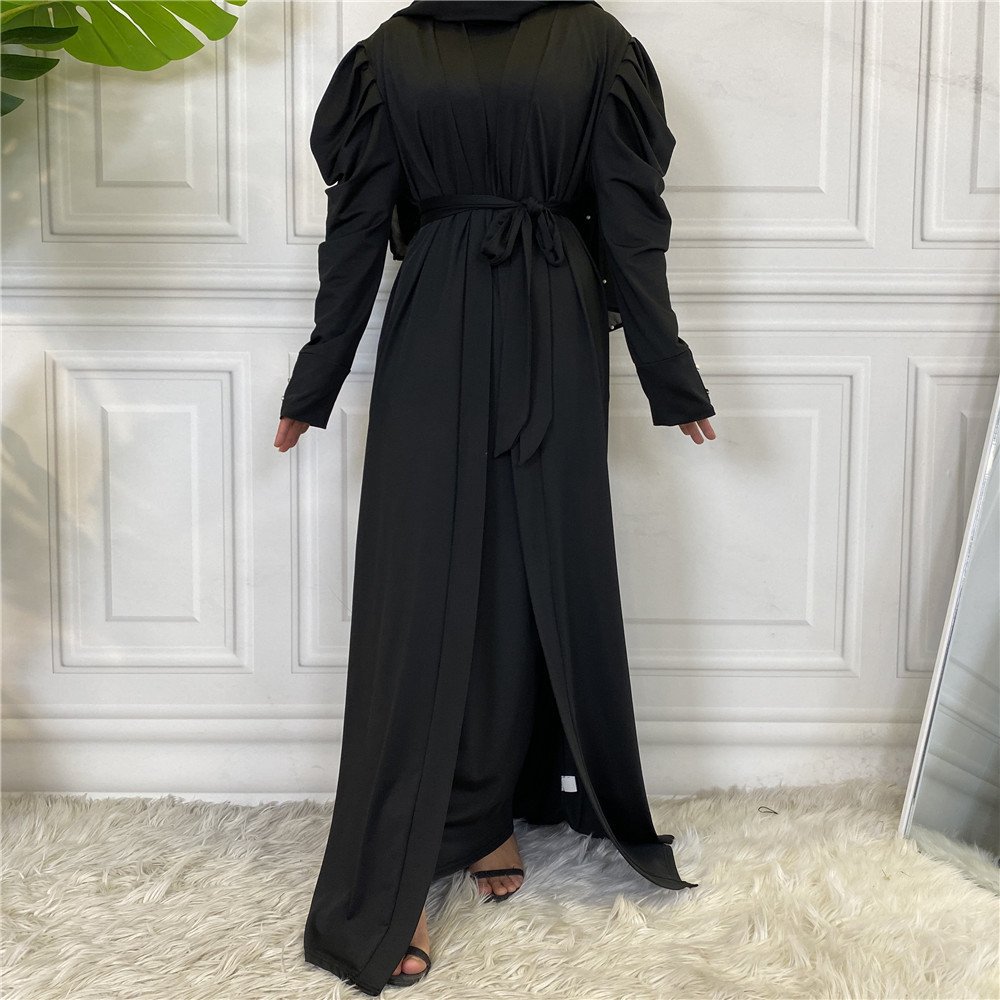 Fashion Women's Solid Muslim Cardigan - Image 8