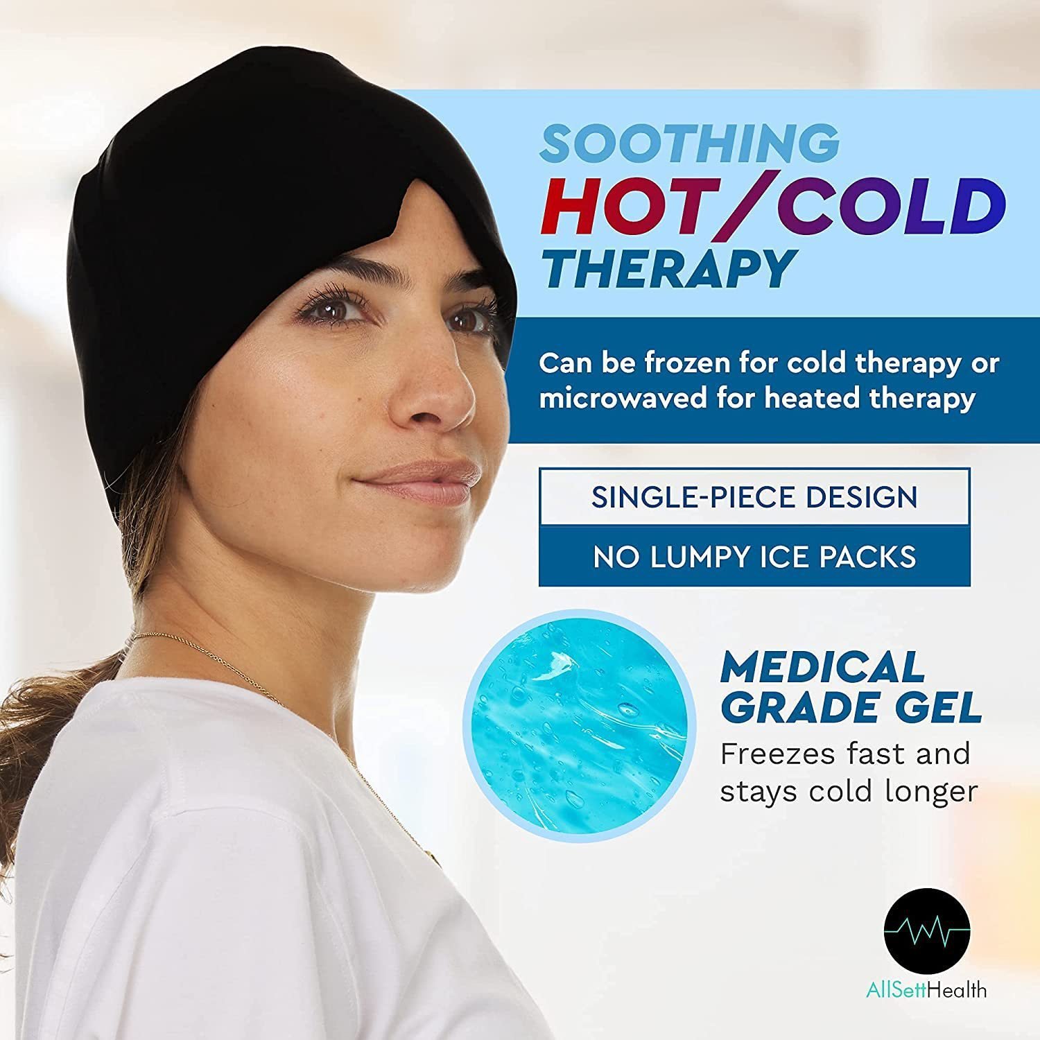 Ice Compress Headache Eye Mask Hat Relief For Migraines, Stress, And Tension Massage Tool - Image 3