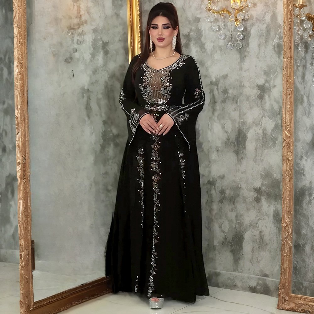 Elegant Heavy Industry Muslim Dress - Image 4