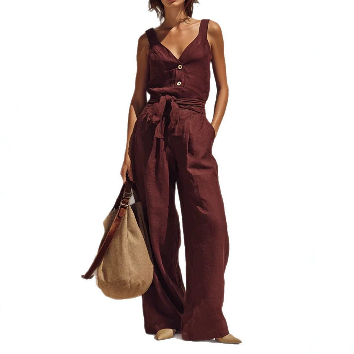 Loose-fitting Sleeveless Strap Jumpsuit - Image 5