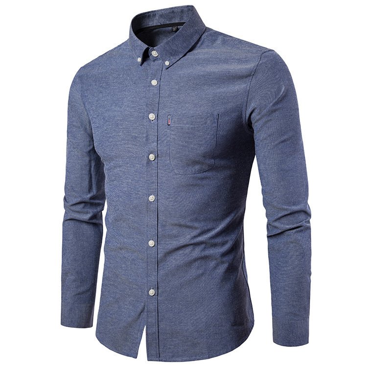 Men S Shirts Korean Men Slim Long Sleeve Dress Shirt - Image 3