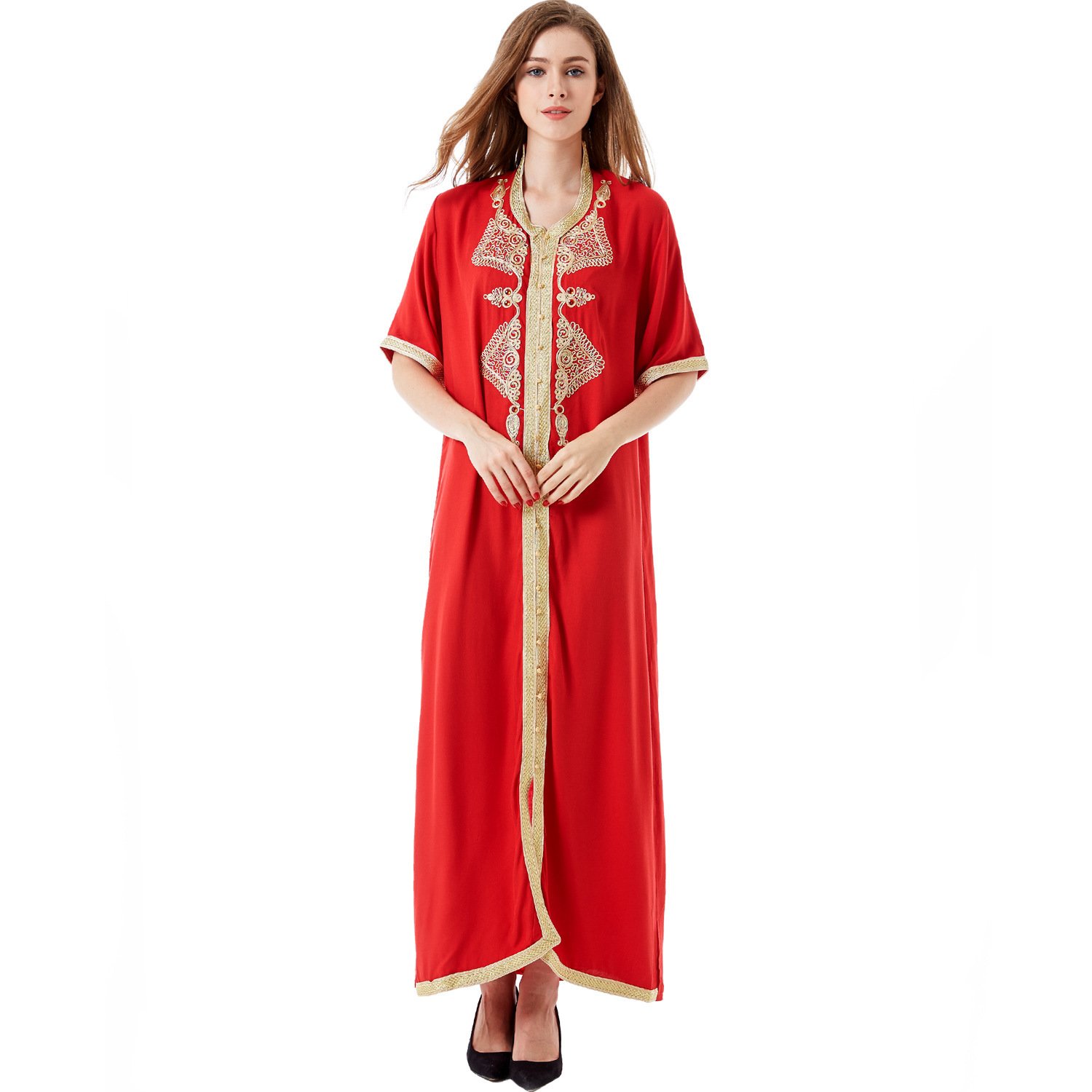 Muslim Embroidered Lace Dress Dress - Image 6