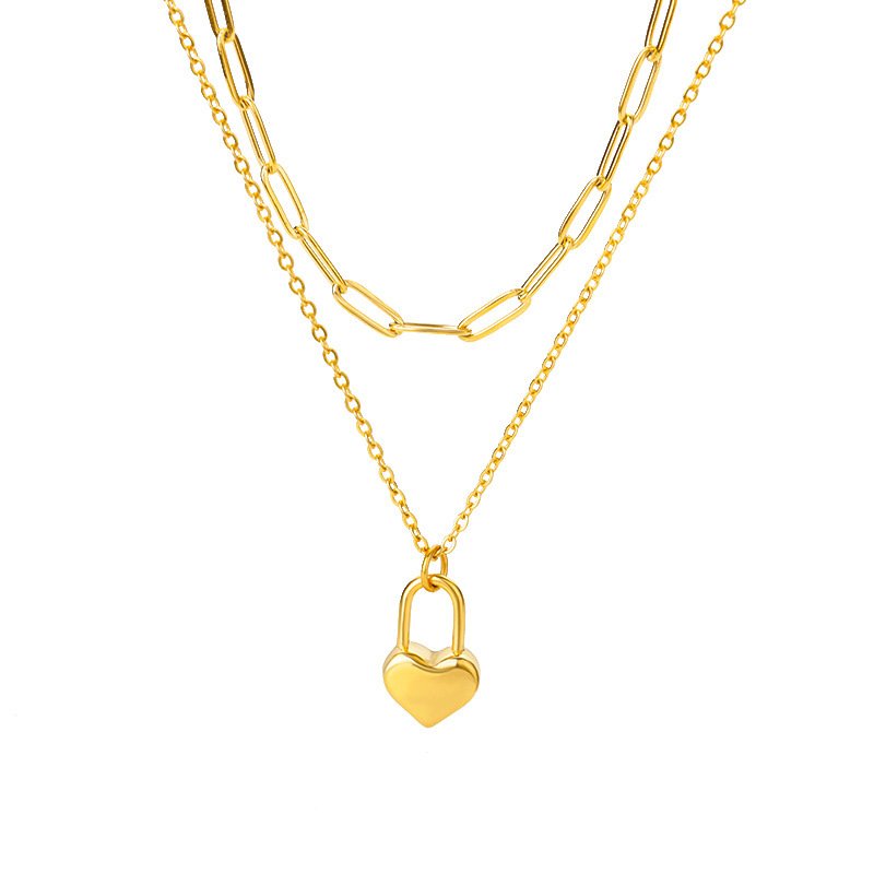 Fashion Jewelry Multilayer Heart Pendant Necklaces For Women Stainless Steel Chain Choker Zircon Moon Star Necklace Femme Wedding Jewelry Gift - Image 8