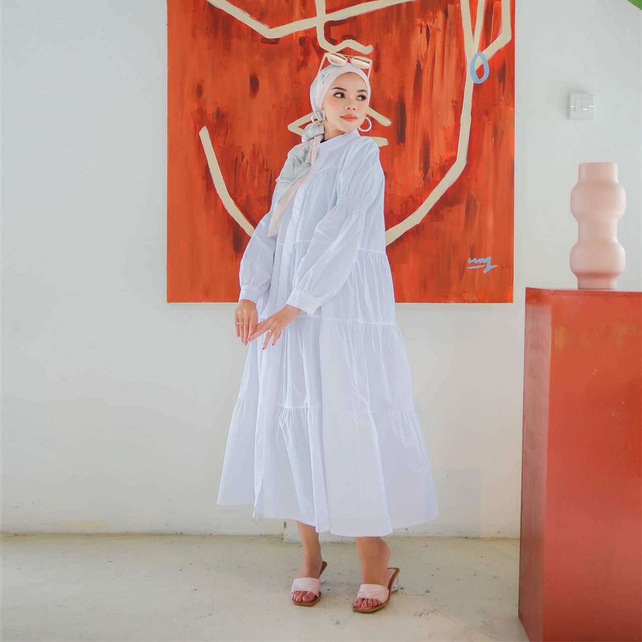Malay Indonesian Cotton Muslim Patchwork Dress - Image 10
