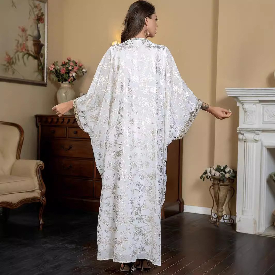 Muslim Women's One-piece Dress Bronzing Robe Abaya - Image 4