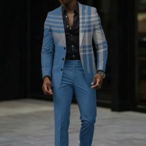Trendy All-matching Men's High Quality Gradient Suit