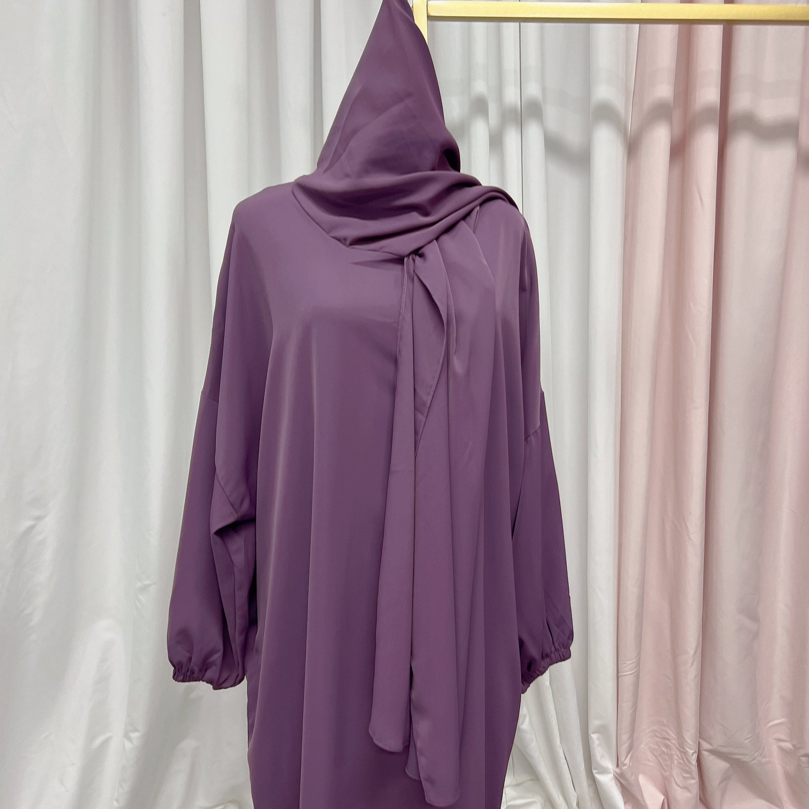 European And American Muslim Arabic Solid Color Hooded Robe Dress - Image 10