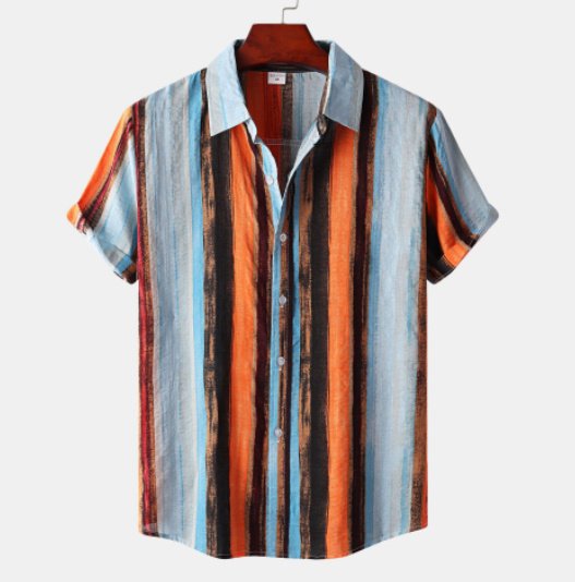 Summer Men's Clothing Printing Casual Retro Shirt Men - Image 6
