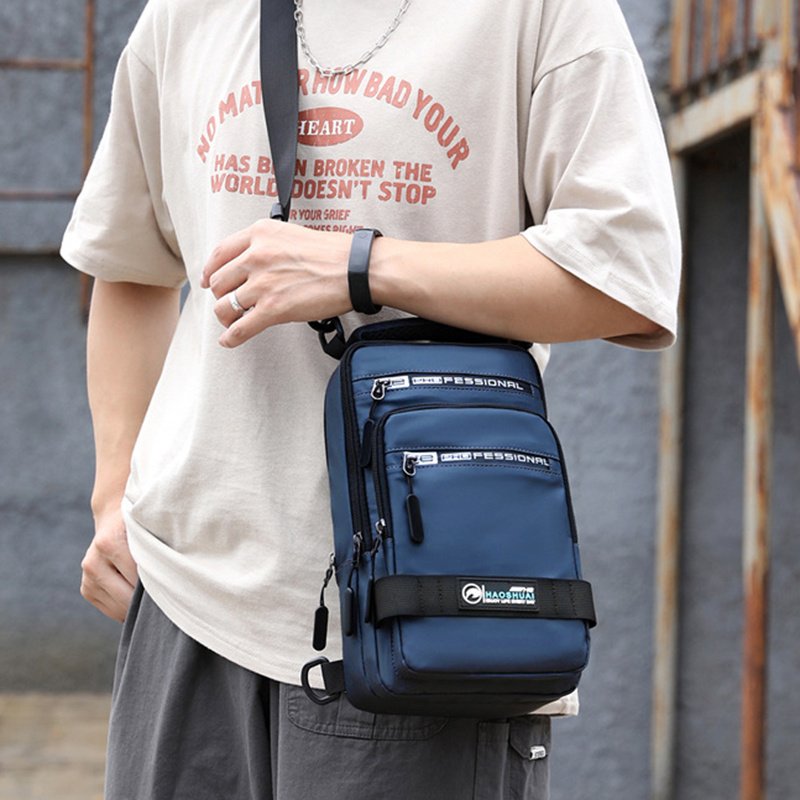 Multifunction Bags For Men Nylon Backpack Crossbody Shoulder Bag With USB Charging Port Chest Bags Pack - Image 3