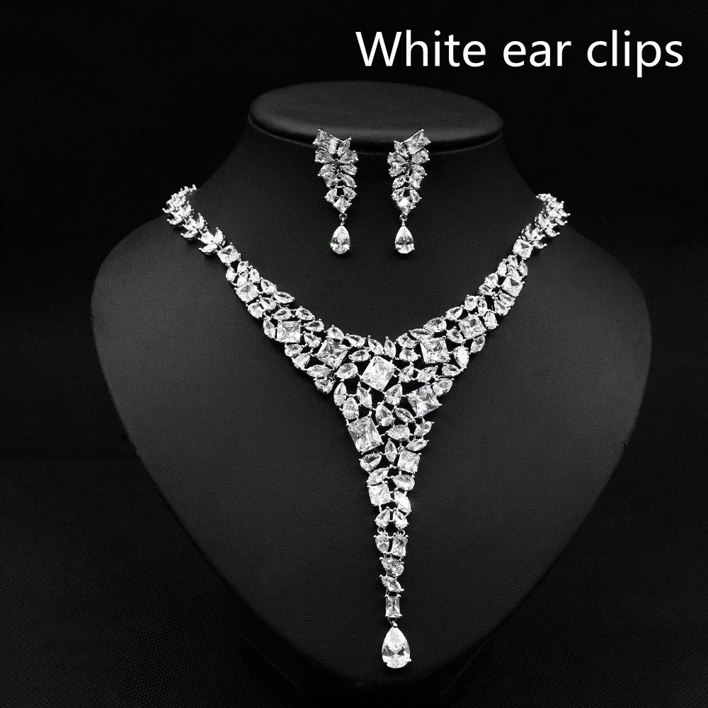 Colorful Zircon Necklace Set Wedding Dress Wedding Earring Accessories - Image 6