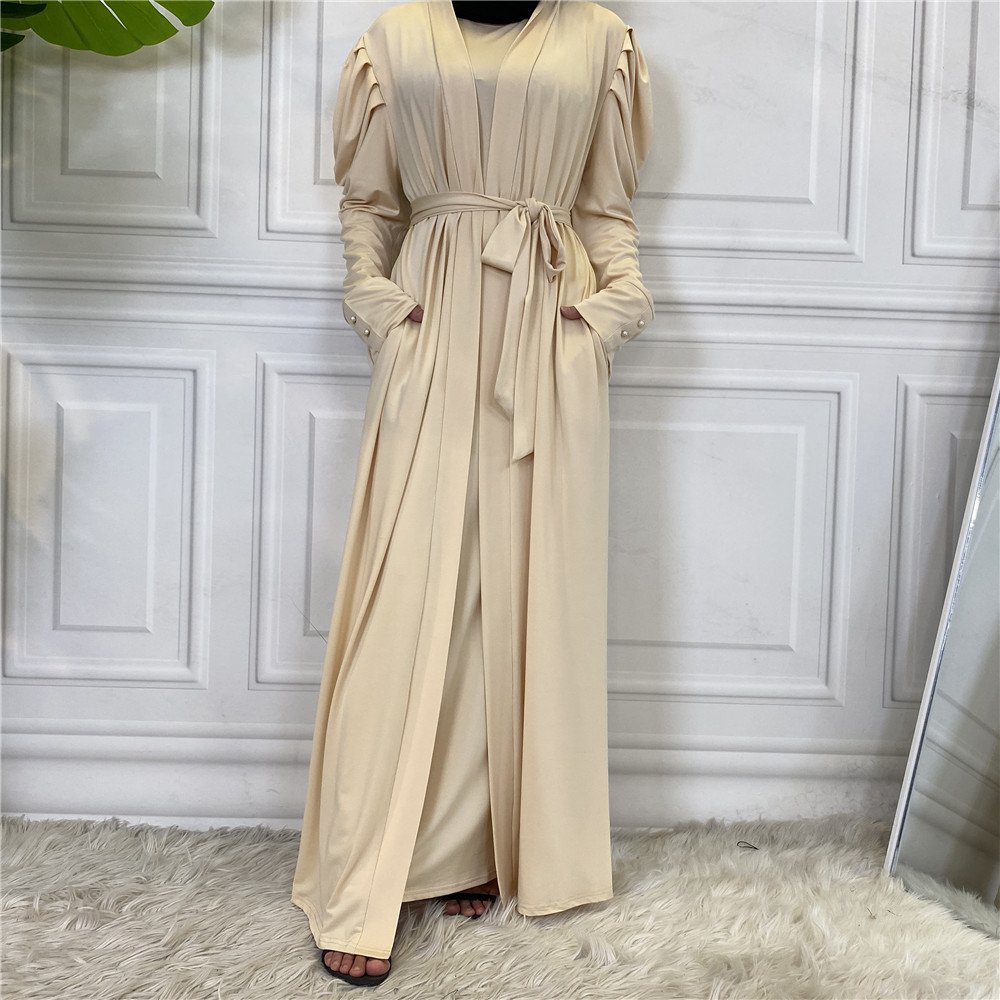 Fashion Women's Solid Muslim Cardigan - Image 4