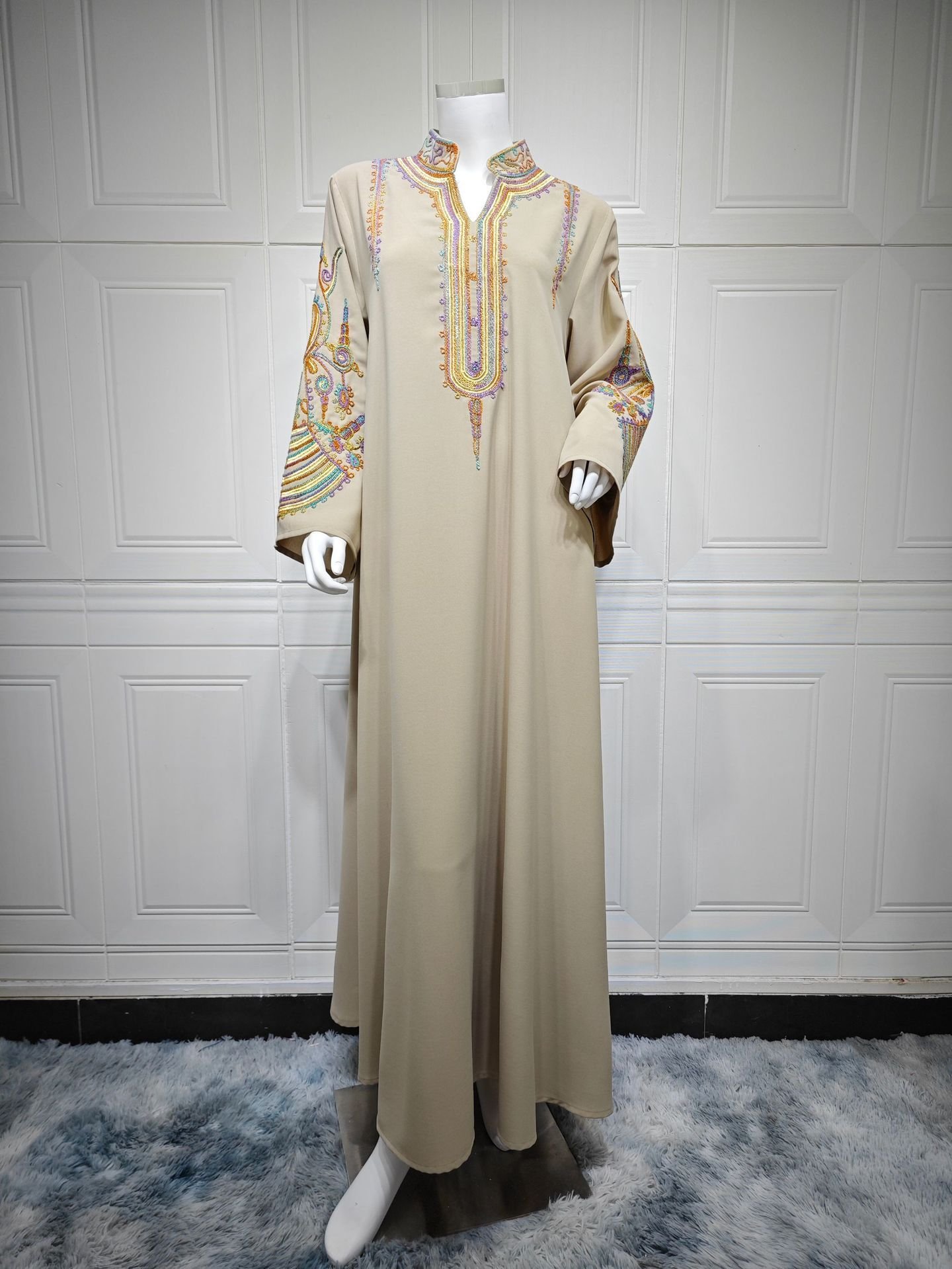 Women's Embroidered Rope Embroidered Muslim Dress - Image 9