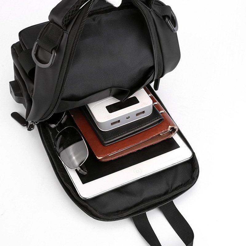 Multifunction Bags For Men Nylon Backpack Crossbody Shoulder Bag With USB Charging Port Chest Bags Pack - Image 9
