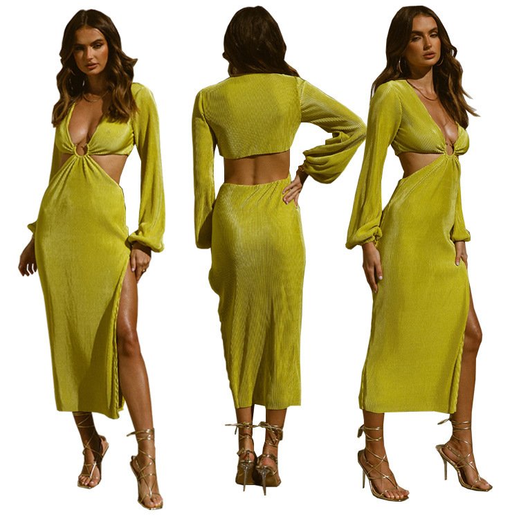 Autumn Fashion Pressed Pleated Waistless Women's Dresses - Image 6