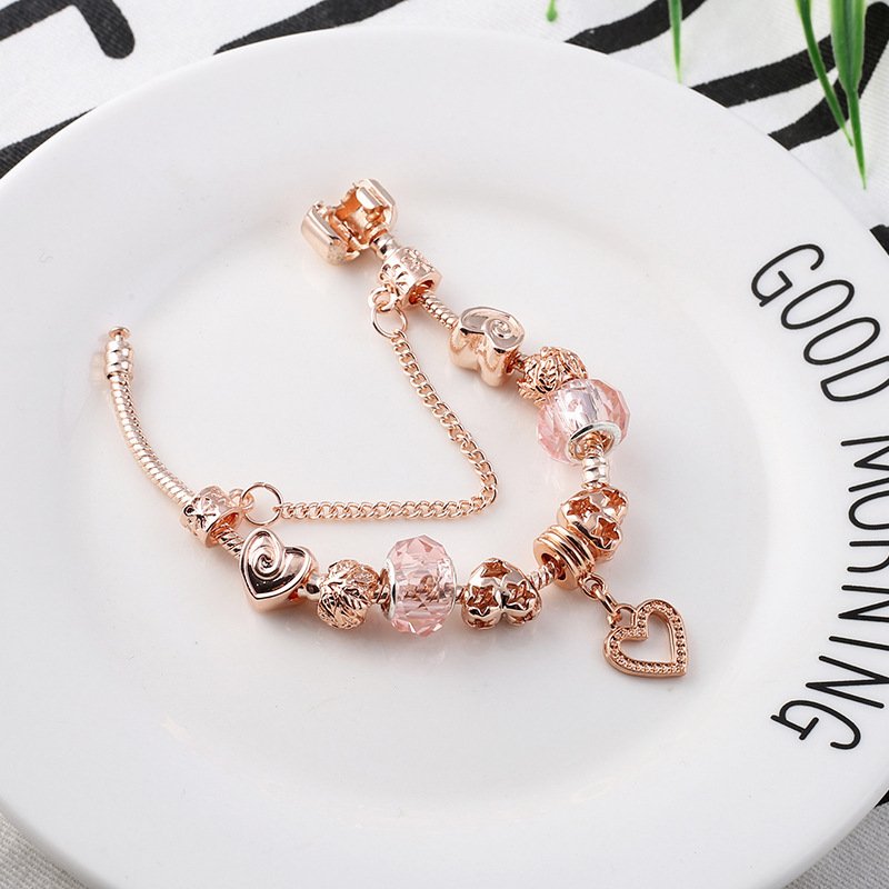 Fashion Love Geometric Rose Gold Bracelet Women's Jewelry - Image 2