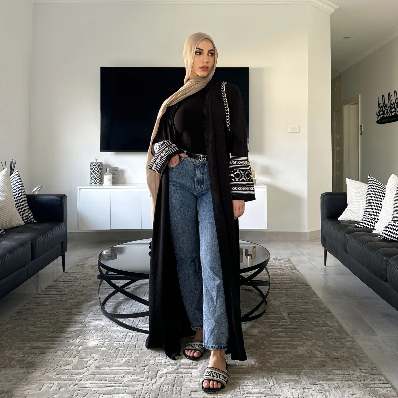 Fringe Cardigan Robe Muslim Dress - Image 3