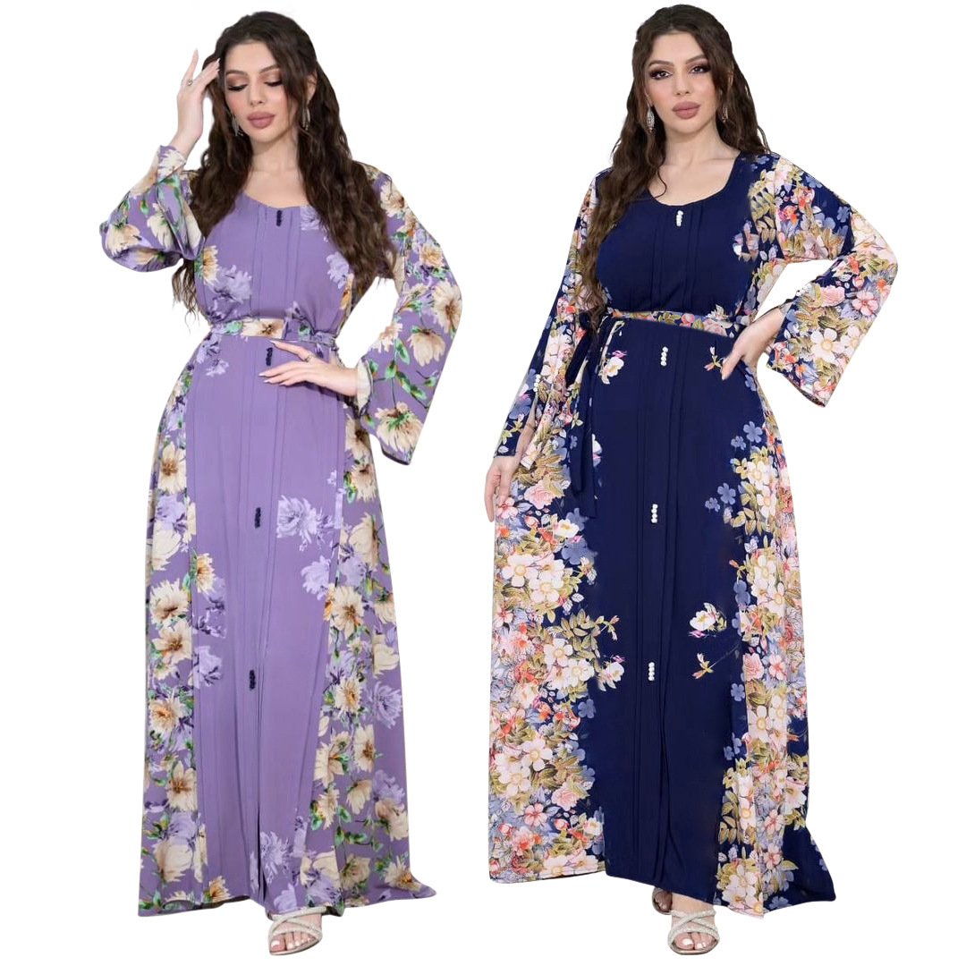 Middle East Print Dress Muslim Robe - Image 3