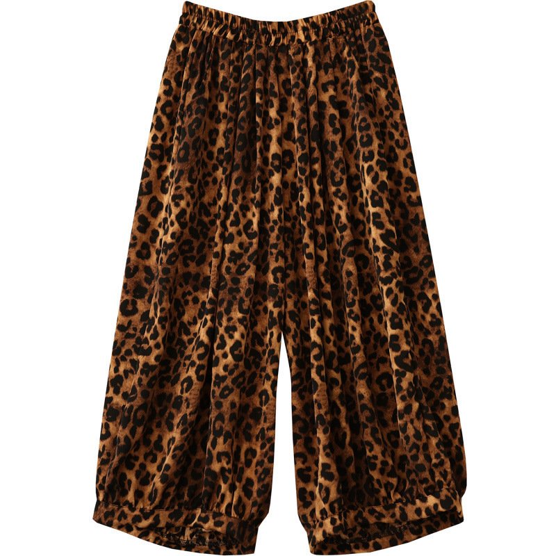 Fashionable Vintage Leopard-print Bloomers Wide-leg Pants - Image 5