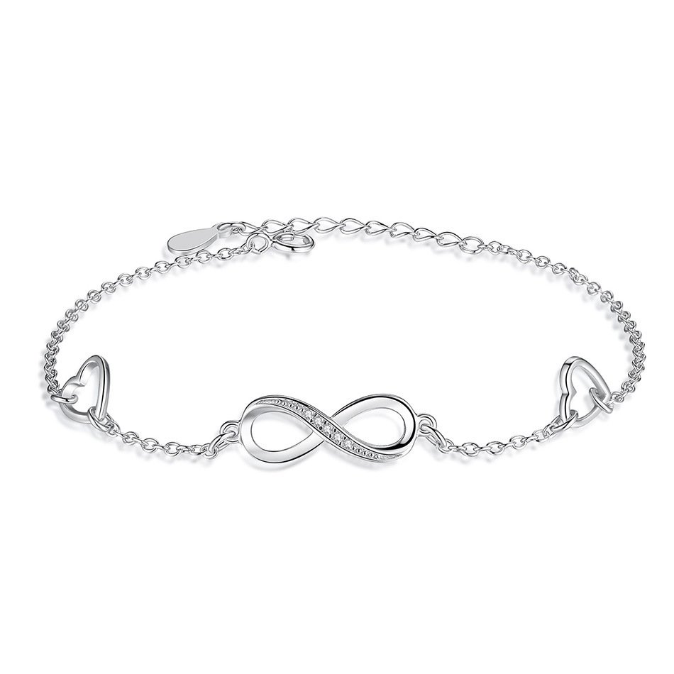 Infinite Love 925 Sterling Silver Bracelets For Women Wedding Adjustable Bracelets & Bangles Anniversary Gift Jewel - Image 5
