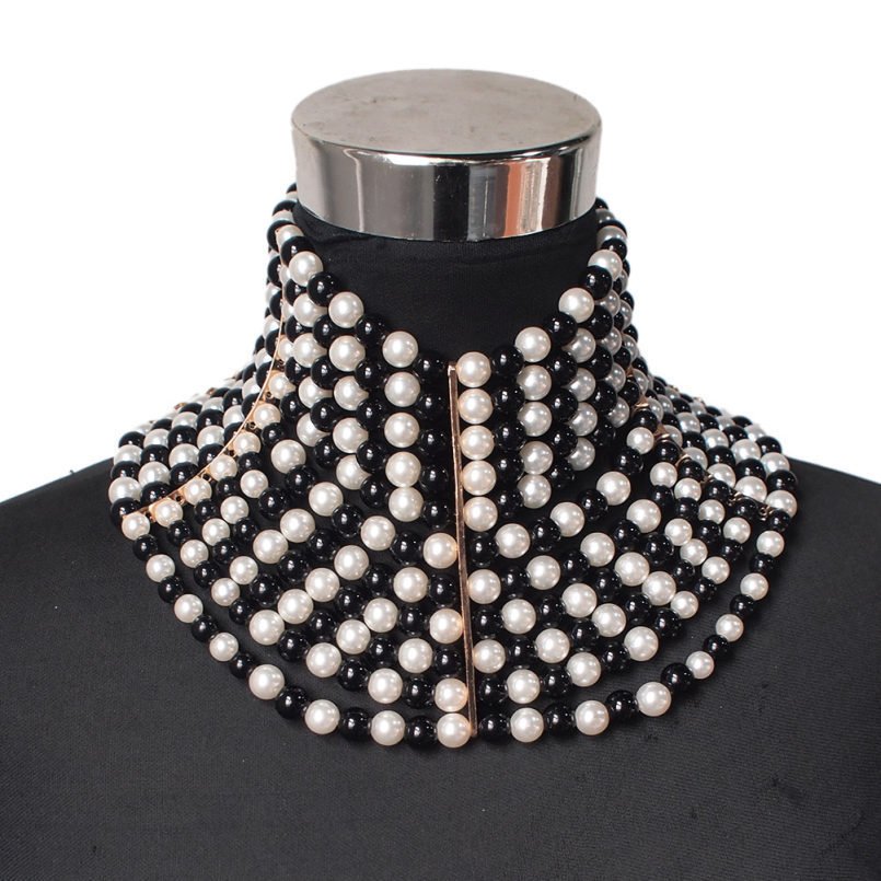 Multi-layered Pearl Sexy Short Necklace Necklace Necklace - Image 2