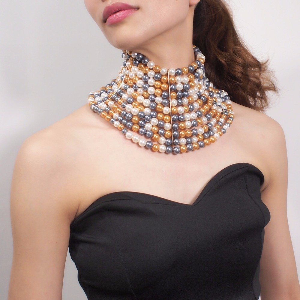 Multi-layered Pearl Sexy Short Necklace Necklace Necklace - Image 5