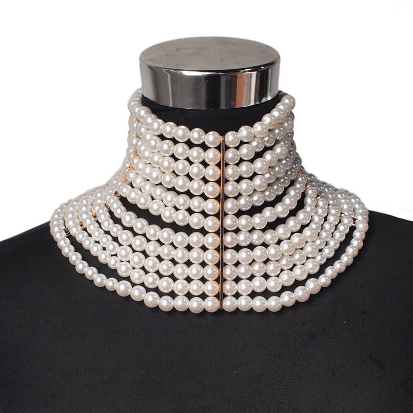 Multi-layered Pearl Sexy Short Necklace Necklace Necklace - Image 8