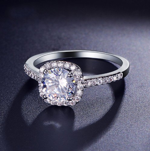 Wedding Rings for Women Silver Color Jewelry Luxury Rings Engagement Square Bague Cubic Zirconia - Image 4