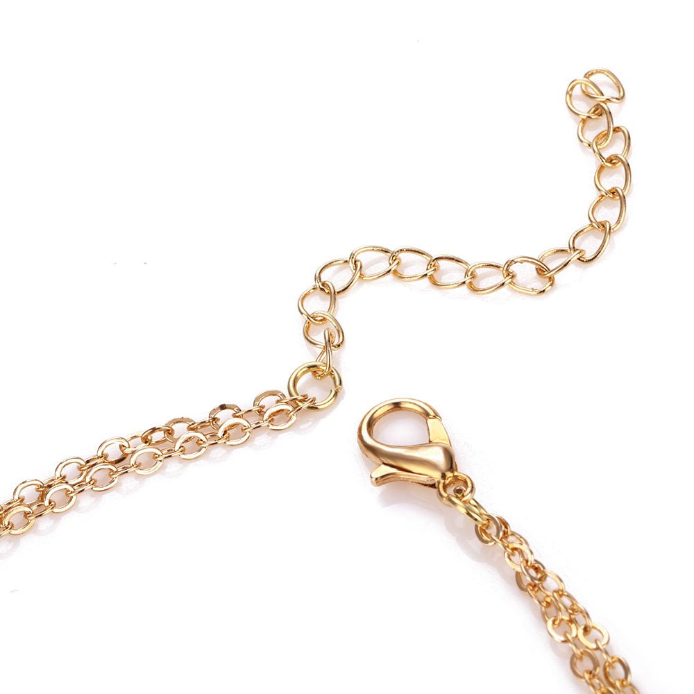 New Summer Multi Layer Sequined Choker Necklace For Women Gold Color Double Layer Round Pendant Necklace Fashion Jewelry - Image 4