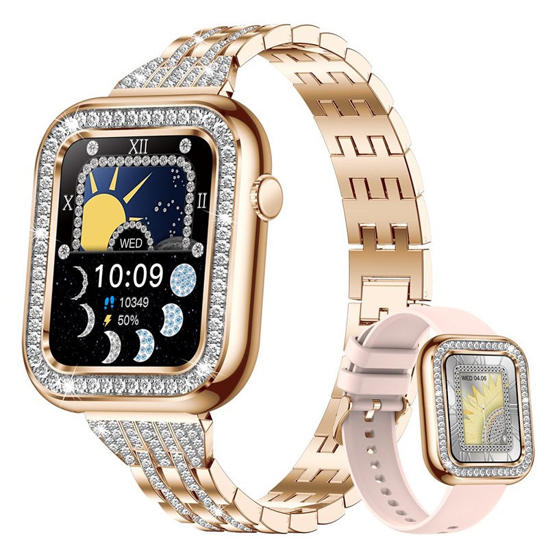 New Square Fashion Women Smart Wristwatch Diamond Waterproof - Image 2