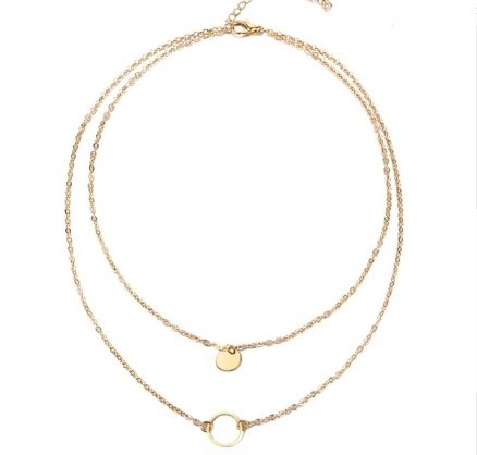 New Summer Multi Layer Sequined Choker Necklace For Women Gold Color Double Layer Round Pendant Necklace Fashion Jewelry - Image 6
