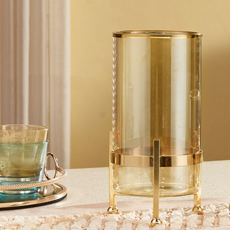 Simple Flower Arrangement Transparent Hardware Glass Vase - Image 3