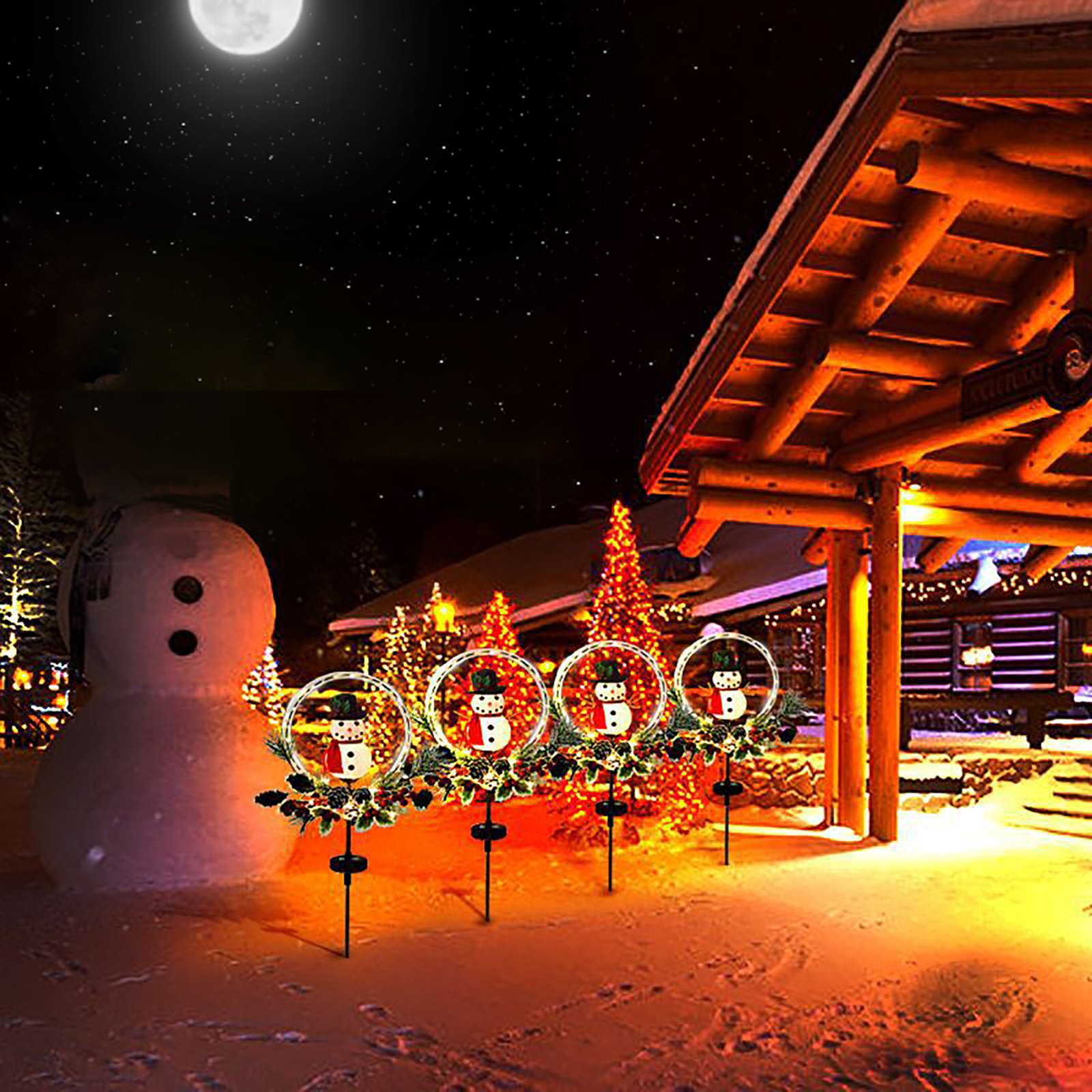 Hardware Christmas Tree Snowman Place Lights Outdoor Courtyard Garden Lawn - Image 3