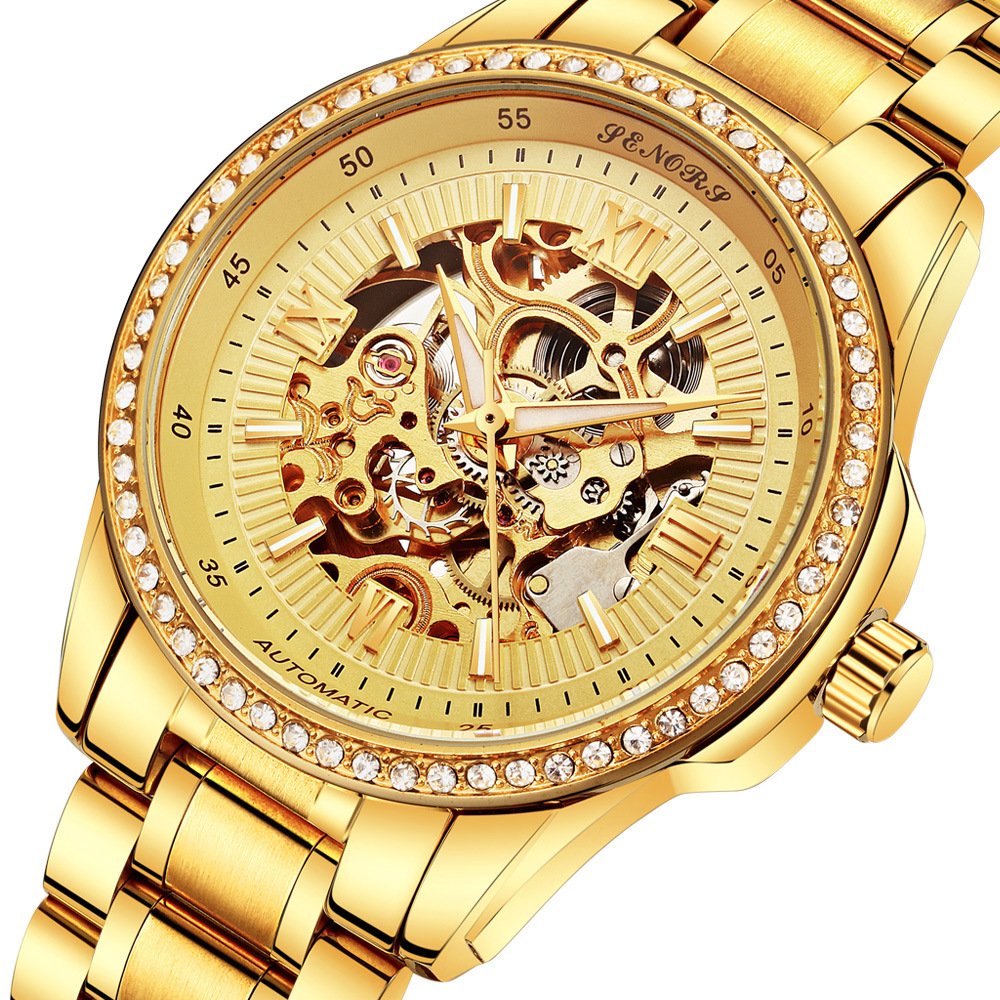 Cross border electricity supplier Senas SN019 hollow automatic mechanical watches, business and leisure waterproof watches for men - Image 3