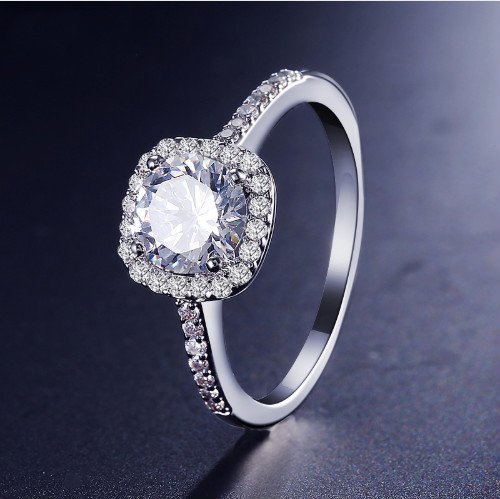 Wedding Rings for Women Silver Color Jewelry Luxury Rings Engagement Square Bague Cubic Zirconia - Image 3