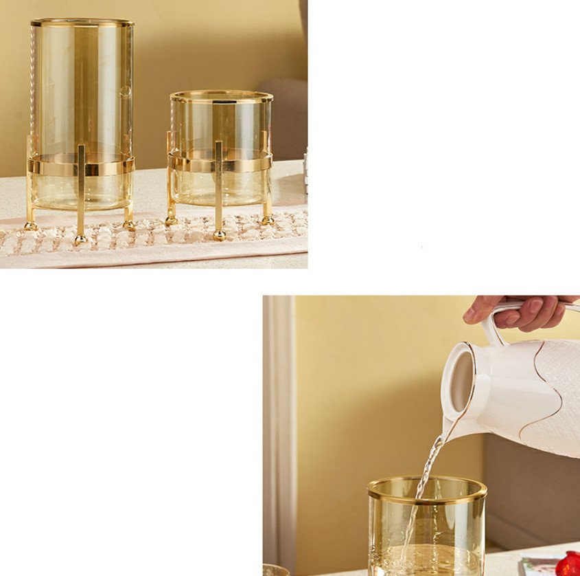 Simple Flower Arrangement Transparent Hardware Glass Vase - Image 2