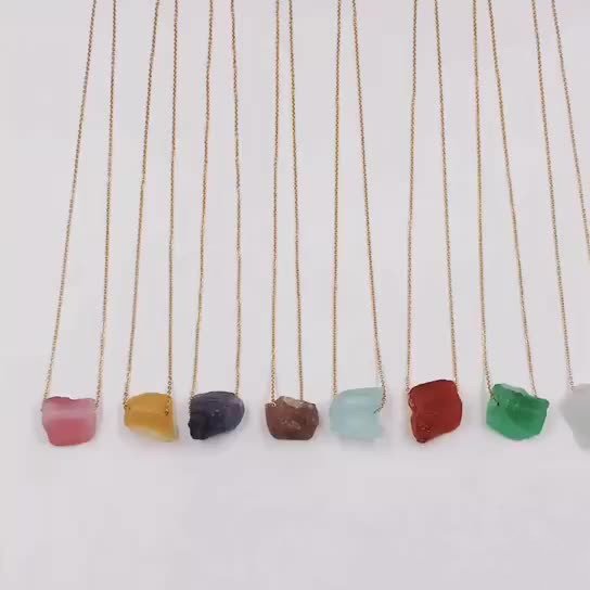 Natural Crystal Stone Pendant Necklace Irregular - Image 6