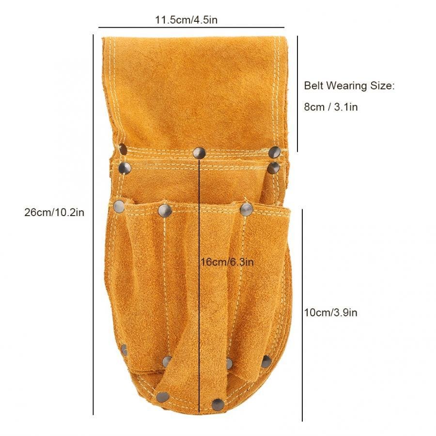 Durable Yellow Cowhide Hardware Tool Storage Toolkit - Image 5