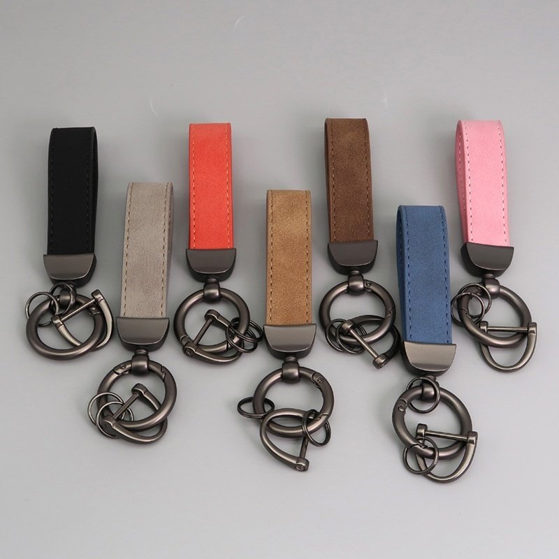 Suede Car Hardware Anti-lost Keychain - Image 4