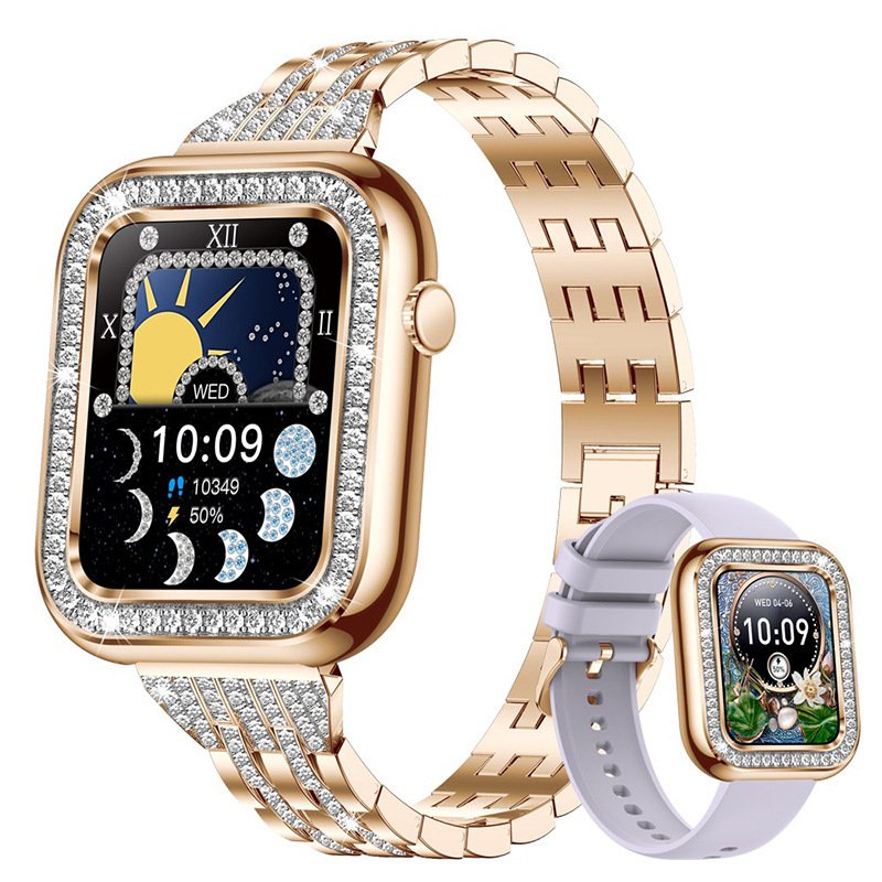 New Square Fashion Women Smart Wristwatch Diamond Waterproof - Image 3