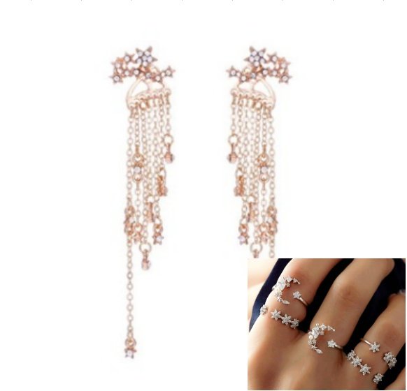 Shining Star Tassel Earrings Back Hanging Exquisite Earrings - Image 7