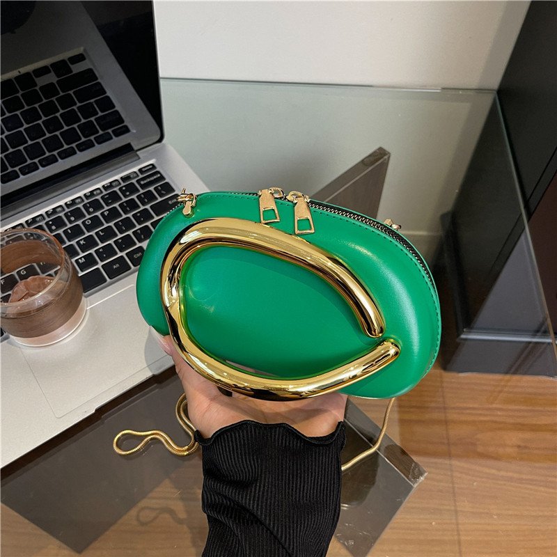 Small Bag Vintage Hardware Metal Handle Chain Crossbody Backpack - Image 4