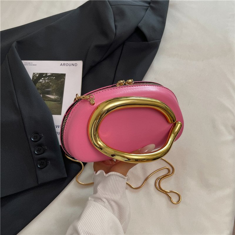Small Bag Vintage Hardware Metal Handle Chain Crossbody Backpack - Image 10