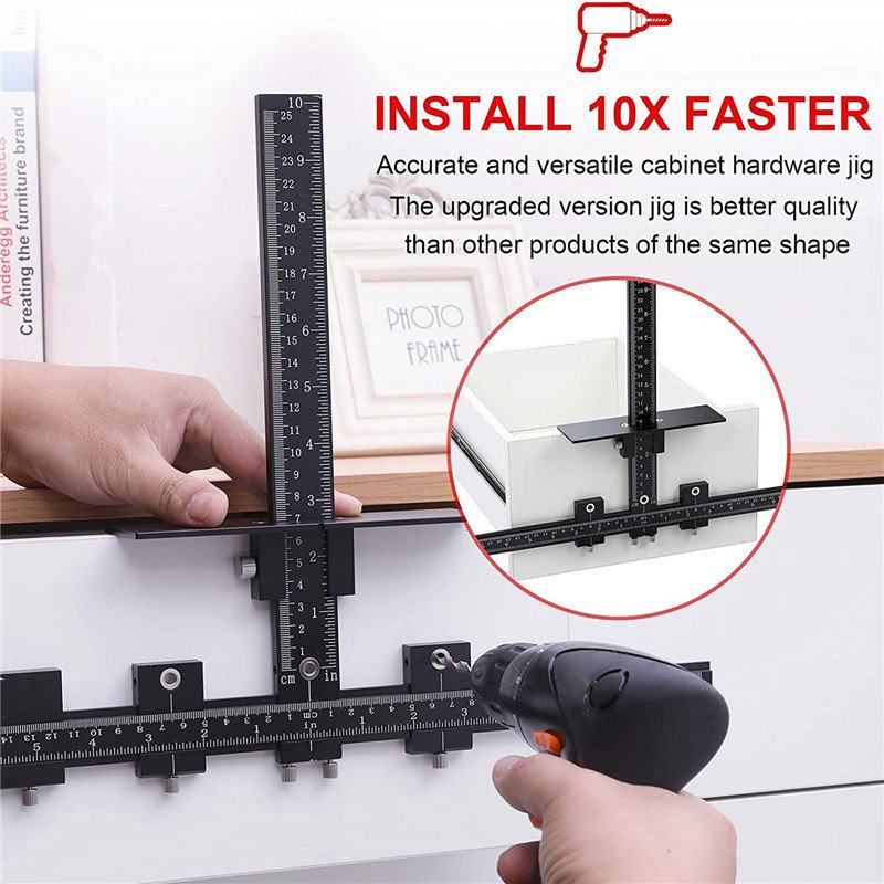 Cabinet Hardware Jig Aluminum Alloy Adjustable Template For - Image 3