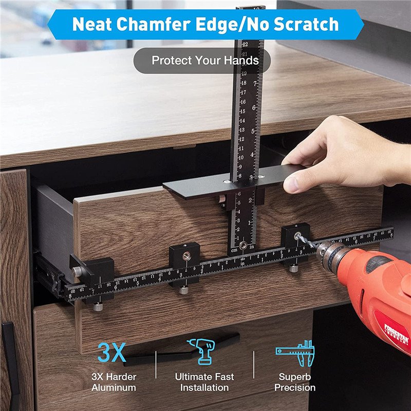 Cabinet Hardware Jig Aluminum Alloy Adjustable Template For - Image 8