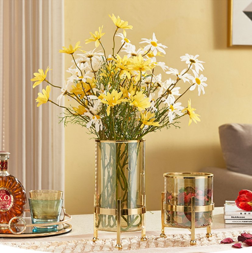 Simple Flower Arrangement Transparent Hardware Glass Vase