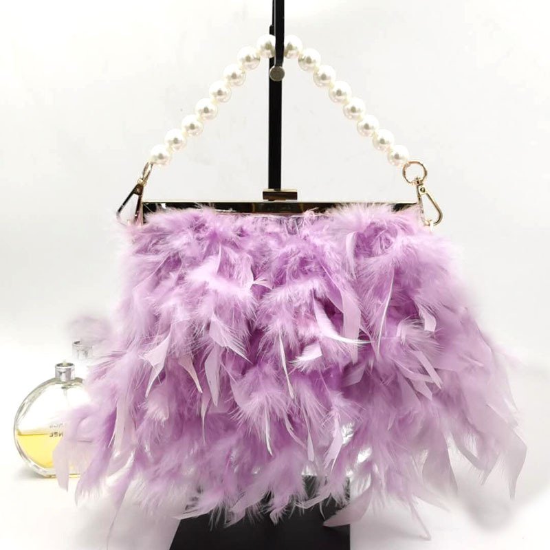 Chain Hair Bag Shoulder Hand Holding Clip Hardware Show Pearl Fashion - Image 8